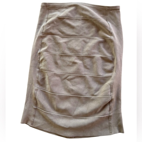 Vintage Y2K Saks Fifth Avenue Beige Bandage Pencil Skirt - Picture 1 of 5